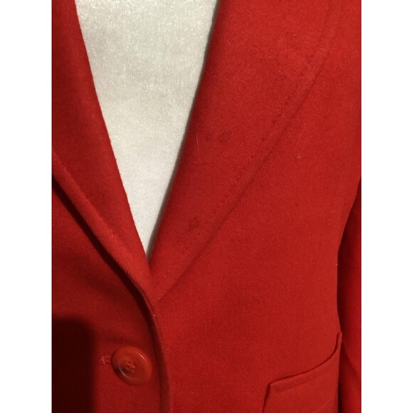 Pendleton Wool Blazer Womens Petite 6 Red Single Button Made in USA Lined - Picture 3 of 8